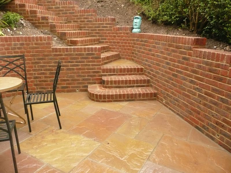 practical large flight of brick steps