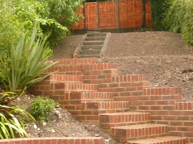 Brighton brick and sleeper steps